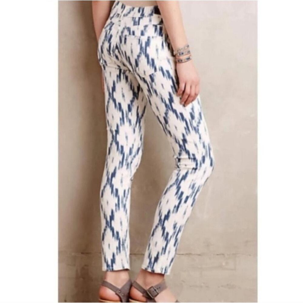 PAIGE Jeans Verdugo Ultra Skinny Jean Alexandria Ikat Blue White Aztec Print 26